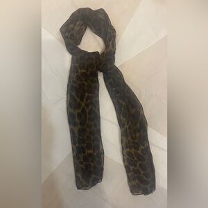 Leopard Print Sheer Scarf